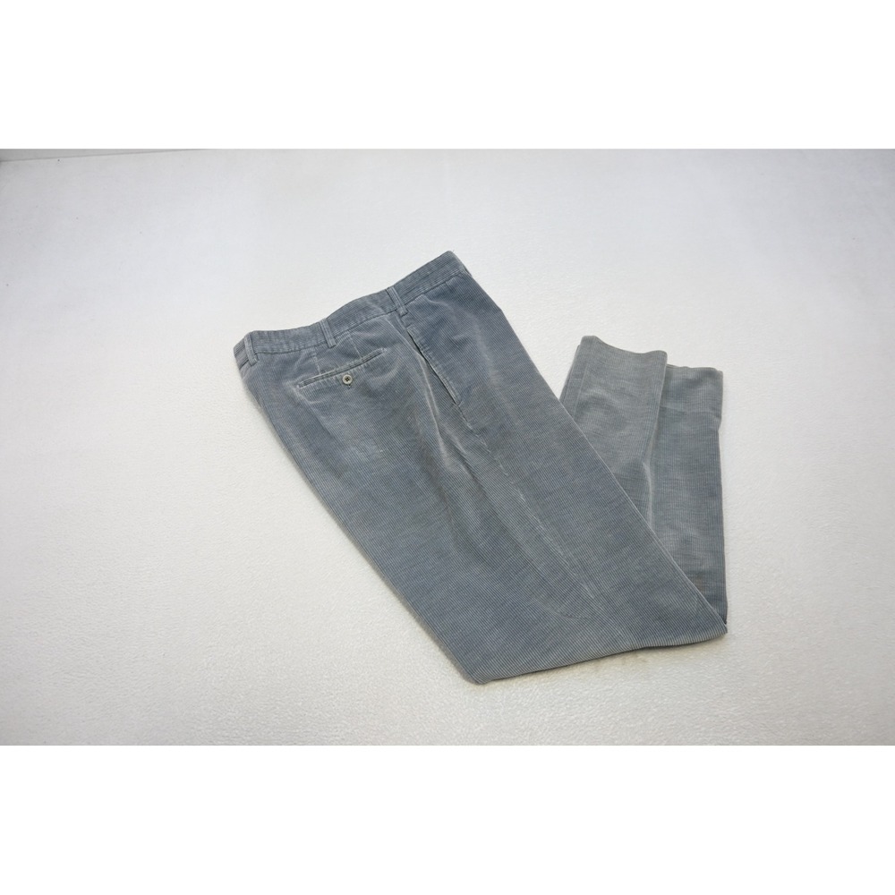 Incotex Corduroy Pants Mens Size 38x31 Blue/Grey Cotton Cashmere Blend Excellent